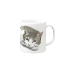 毎日猫さん犬さんの猫２マグ Mug :right side of the handle