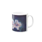 神藤リタgoods shopのflower in blue Mug :right side of the handle