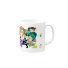 みどりいろ通信の雀だらり〜ん Mug :right side of the handle