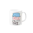 ♭ん(｢•ω•)｢のマイペースcowくん Mug :right side of the handle