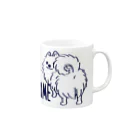 イラスト MONYAAT の**いつも見ているポメラニアンA Mug :right side of the handle