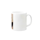 coco🐏⸒⸒のスマイルフラワー(黒＆ブラウン) Mug :right side of the handle