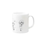 発達花子❀オフィシャルショップの散歩中の４人(線画) Mug :right side of the handle