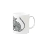 Coshi-Mild-Wildの猫_ロシアンブルー Mug :right side of the handle