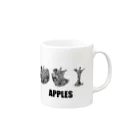 ibukiの細密画shopのモノクロ　Apples Mug :right side of the handle