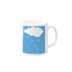 Qの雲と水晶（ブルー） マグカップの取っ手の右面