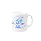 oishi-naの青いうさぎさん Mug :right side of the handle