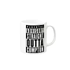 DRIPPEDのPARENTAL ADVISORY STRAIGHT OUTTA COMPTON-ペアレンタル・アドバイザリー・ストレイト・アウタ・コンプトン- ボックスロゴTシャツ マグカップの取っ手の右面