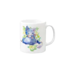 睦月の水彩にゃんこ Mug :right side of the handle