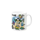 THE DOUBUTSU-ZOO SHOPのHOME DOUBUTSU-ZOO Mug :right side of the handle