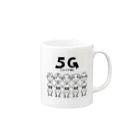 麦畑の5爺(5G)モノクロ マグカップの取っ手の右面