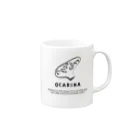 ゴロゴロ大好きの墨オカマグカップ Mug :right side of the handle