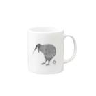 光　Hikaruの動物：キウィ/Kiwi monochrome ver. Mug :right side of the handle