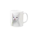 Washiemon and Ai-chan's Shopの白い猫 Mug :right side of the handle