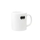puikkoの家紋　光琳蝙蝠（ワンポイント　黒） マグカップの取っ手の右面
