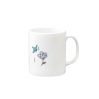 おんまゆずの花柄ツインズ Mug :right side of the handle