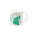 やまのこのデカフードパーカーくん Mug :right side of the handle