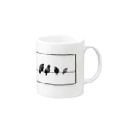 yawarakanezumiの４羽のカラス Mug :right side of the handle