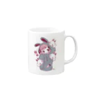 ふかみみショップのウサギパーカー子ちゃん Mug :right side of the handle