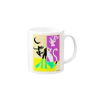 MAHOROMAのRetro Neon Cat Mug :right side of the handle