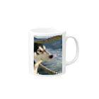 Husky'S Herb Gardenの船上のハスキー Mug :right side of the handle