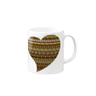 ネイティブ柄専門ショップのエスニック柄Aハート Mug :right side of the handle
