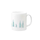 ヤマノヒツジ shopのBlue Humans マグ Mug :right side of the handle