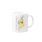 HEART LANDの白オカメインコ YM マグカップ Mug :right side of the handle