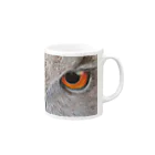 にゃんこ亀のフクロウとにらめっこ Mug :right side of the handle