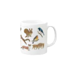 ちなきのこの夏の山の動物たち Mug :right side of the handle