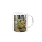 黄色クチバシピヨピヨクラブのボタンインコのポルカ Mug :right side of the handle