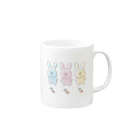 みけんこのうさぎ　3色 Mug :right side of the handle