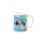 𝙈𝙊𝙈𝙊'𝙨 𝙎𝙝𝙤𝙥のホログラム & レトロpanda-03 Mug :right side of the handle