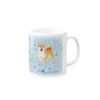 Atelier-Queueの柴犬（青い小花） Mug :right side of the handle