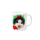 保護猫ベニとハクのベニだっちゃ❗ Mug :right side of the handle