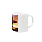 syachi工房のSunset Ocean Mug :right side of the handle