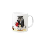  藤ねこりえ/ 𝙁𝙐𝙅𝙄𝙣𝙚𝙘𝙤𝙧𝙞𝙚の美味しいコーヒーを淹れる猫 Mug :right side of the handle