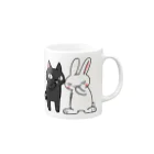 シシシFRIENDSのシシシうさぎ&シシシくろねこ Mug :right side of the handle