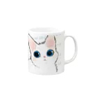 とらねこ横丁の猫のしろしろマグ Mug :right side of the handle