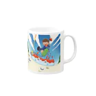 絵本　南紀「パンダ店長」シリーズのゆうやくんとローラーくんとどすこいキャンパスさん Mug :right side of the handle