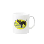 無重力の猫とは喋らなくても仲良しTシャツ Mug :right side of the handle