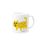 まるぺ 脱力グッズ屋さんの黄色いゆる猫ちゃんマグ Mug :right side of the handle