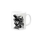 白黒灰脂オリジナルイラストグッズSHOP『熊猫動物園』の【ROCKOLOID SAULUS】type-VOCALIST Mug :right side of the handle