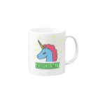 MY LONELY SPACEのSweet Dream Unicorn (Blue) Mug :right side of the handle