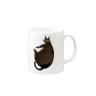 おかやまたかとしのBlack cat Mug :right side of the handle