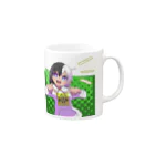 いよいよ〝Tsuku〟のショップが出来ました。の大きいツートンちゃん(緑背景) Mug :right side of the handle