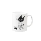 ウィスキー パブ ノワール【グッズ開発部】のノワール店員くろべぇくん Mug :right side of the handle