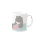 ヤマノナガメのムギマグ　ブルー Mug :right side of the handle