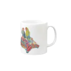 ■マネっぴ■のコザクラインコとヒョウモンガメ（リクガメ） Mug :right side of the handle