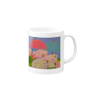 makiko-ekoyomiの傘紫陽花 Mug :right side of the handle